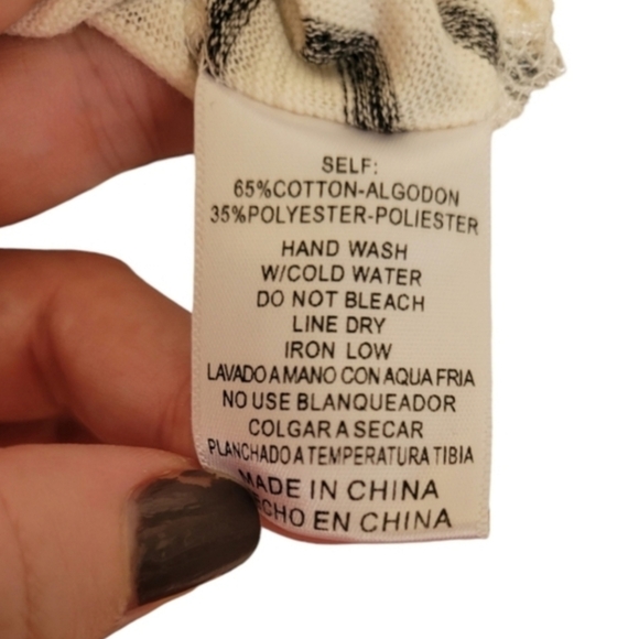 Listicle Terry Keyhole Lounge Dress In Gray White Stripes Size Large - Picture 12 of 12